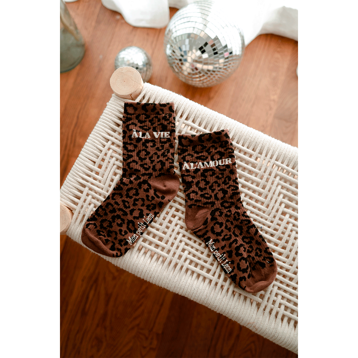 Chaussettes femme léopard - À la vie à l'amour