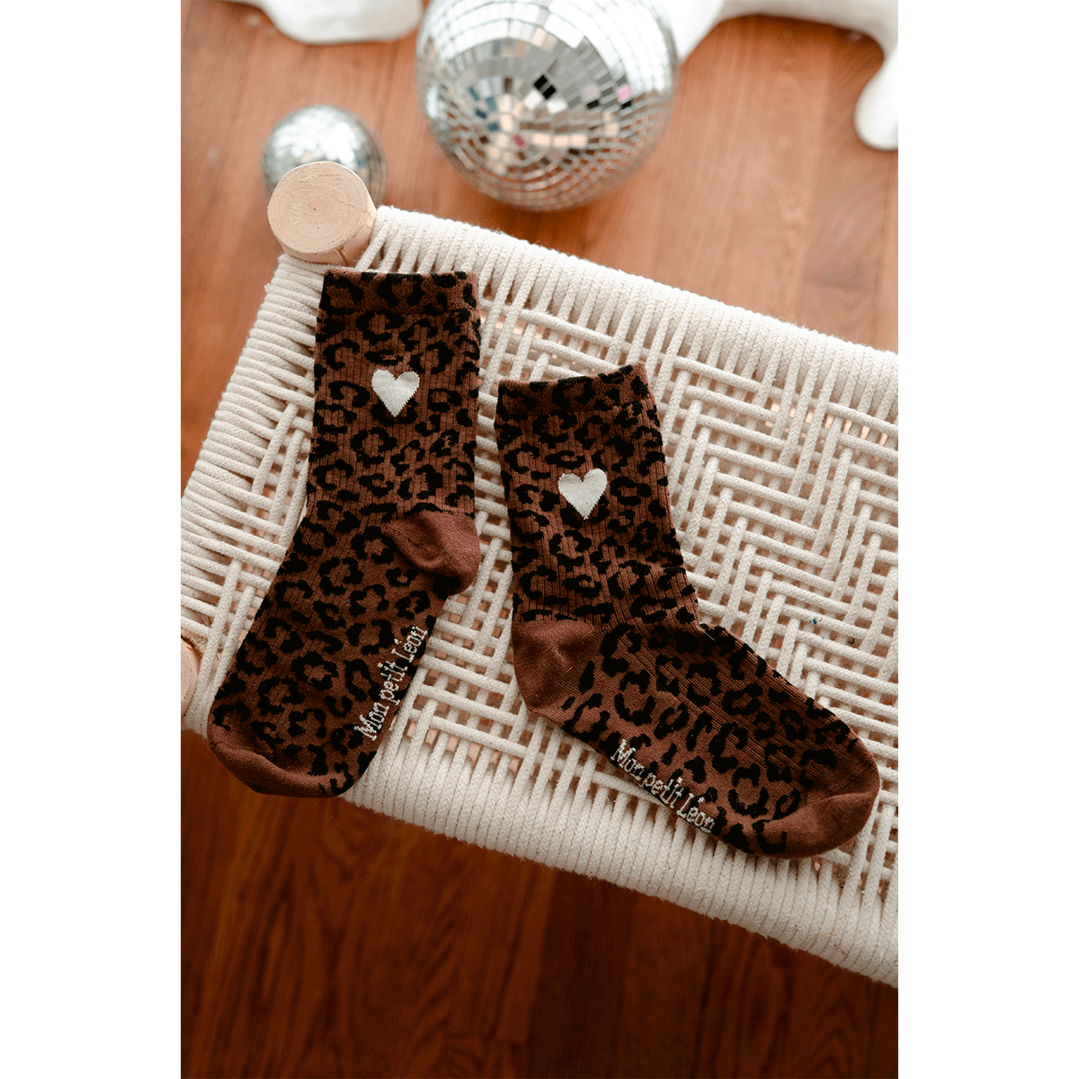 Chaussettes femme léopard - Coeur