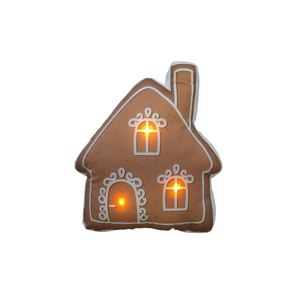 Coussin led maison marron