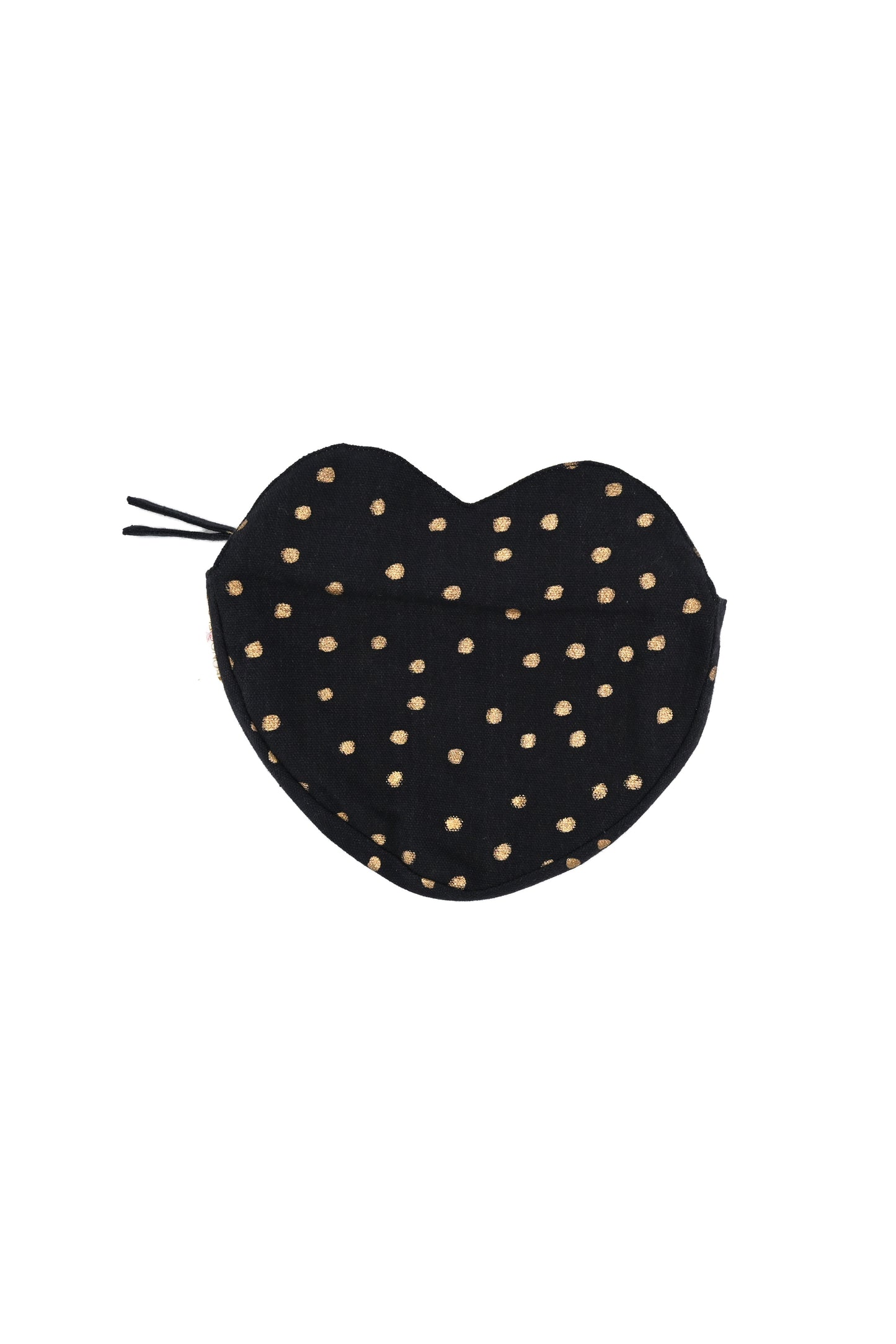 POCHETTE COEUR - DOTS - CARBONE -