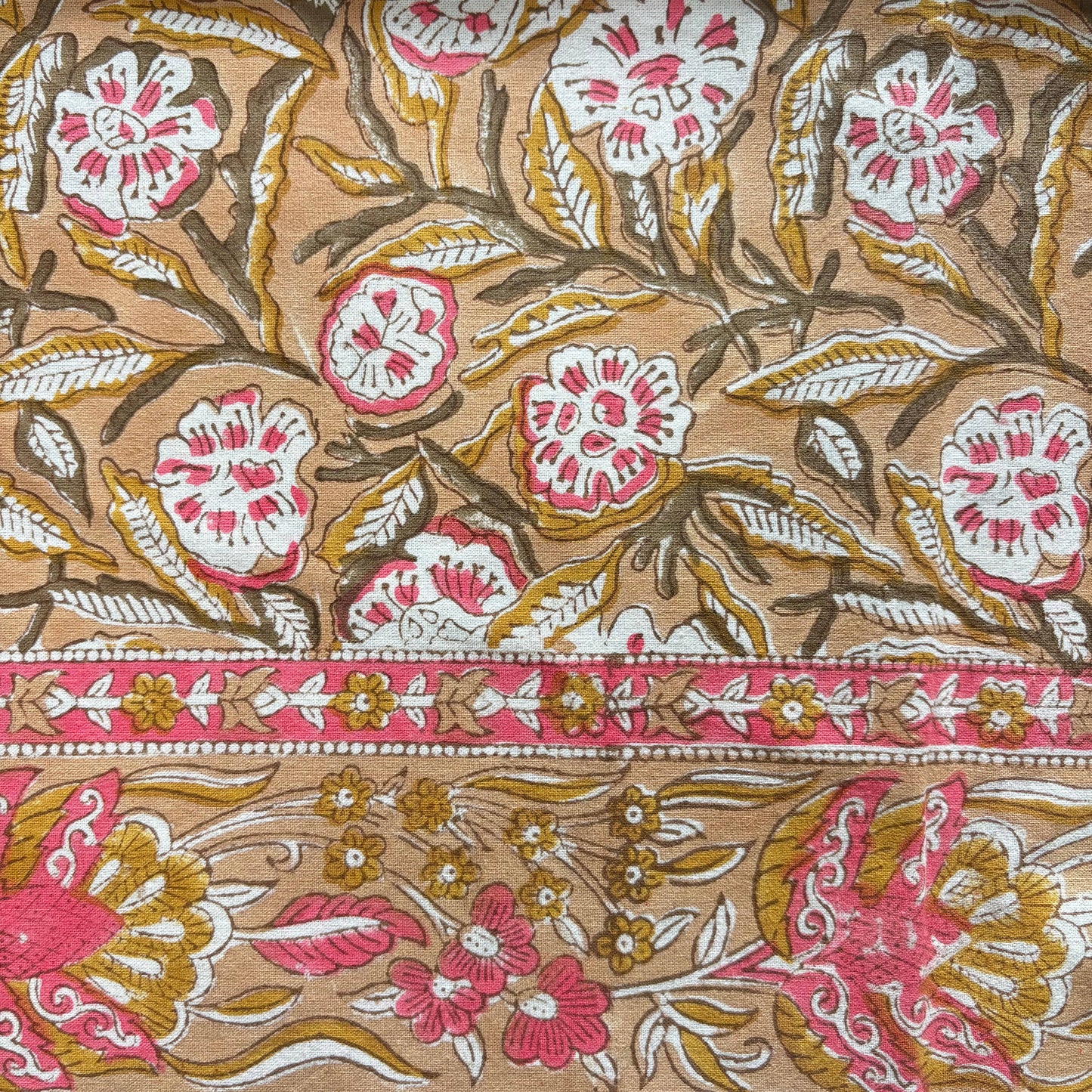Nappe blockprint Sous la tonnelle