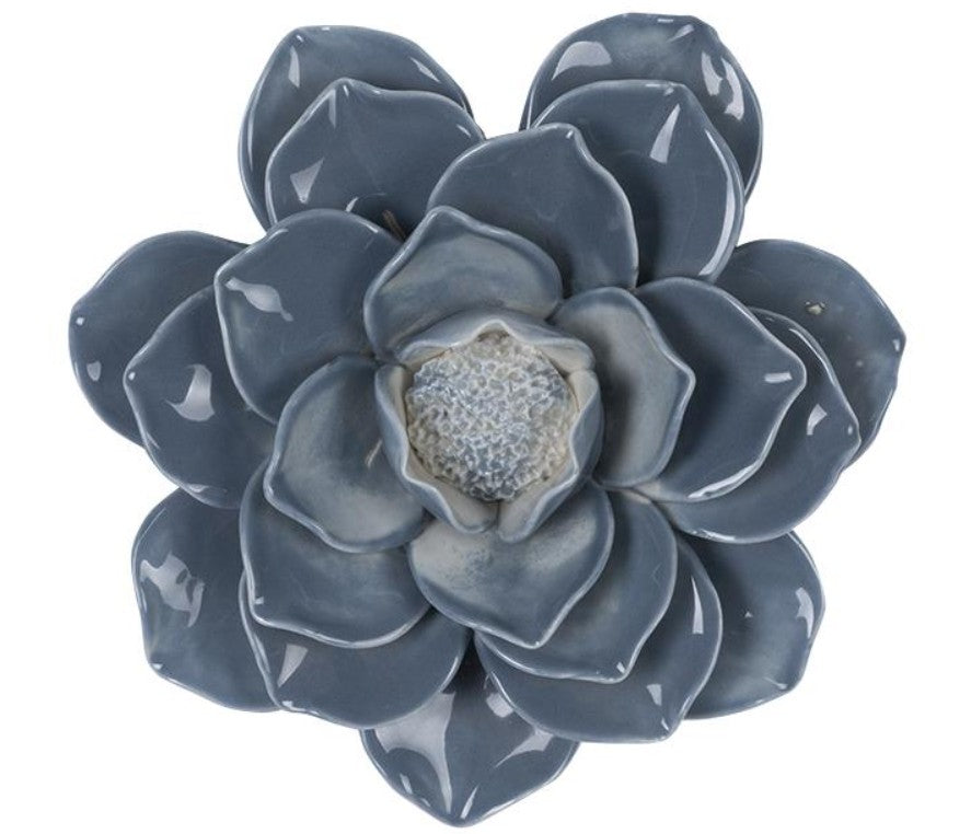 Fleur céramique bleu foncé