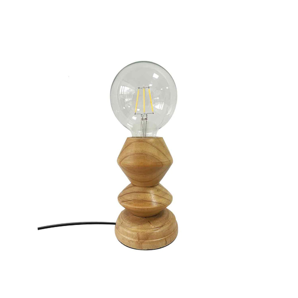 Lampe base diabolo bois