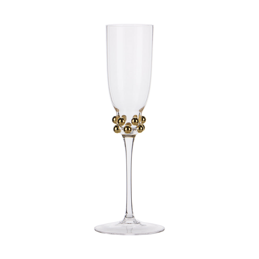 Verre à champagne Perlé doré