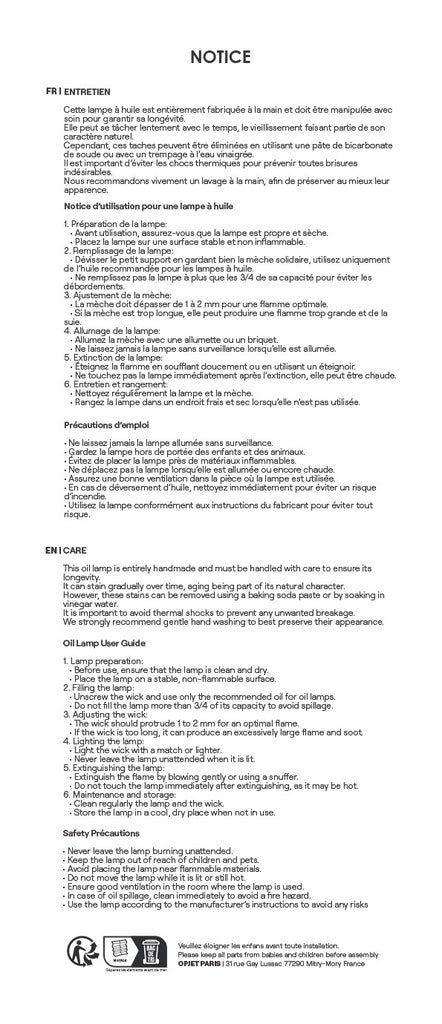 Lampe à huile dorée Eva