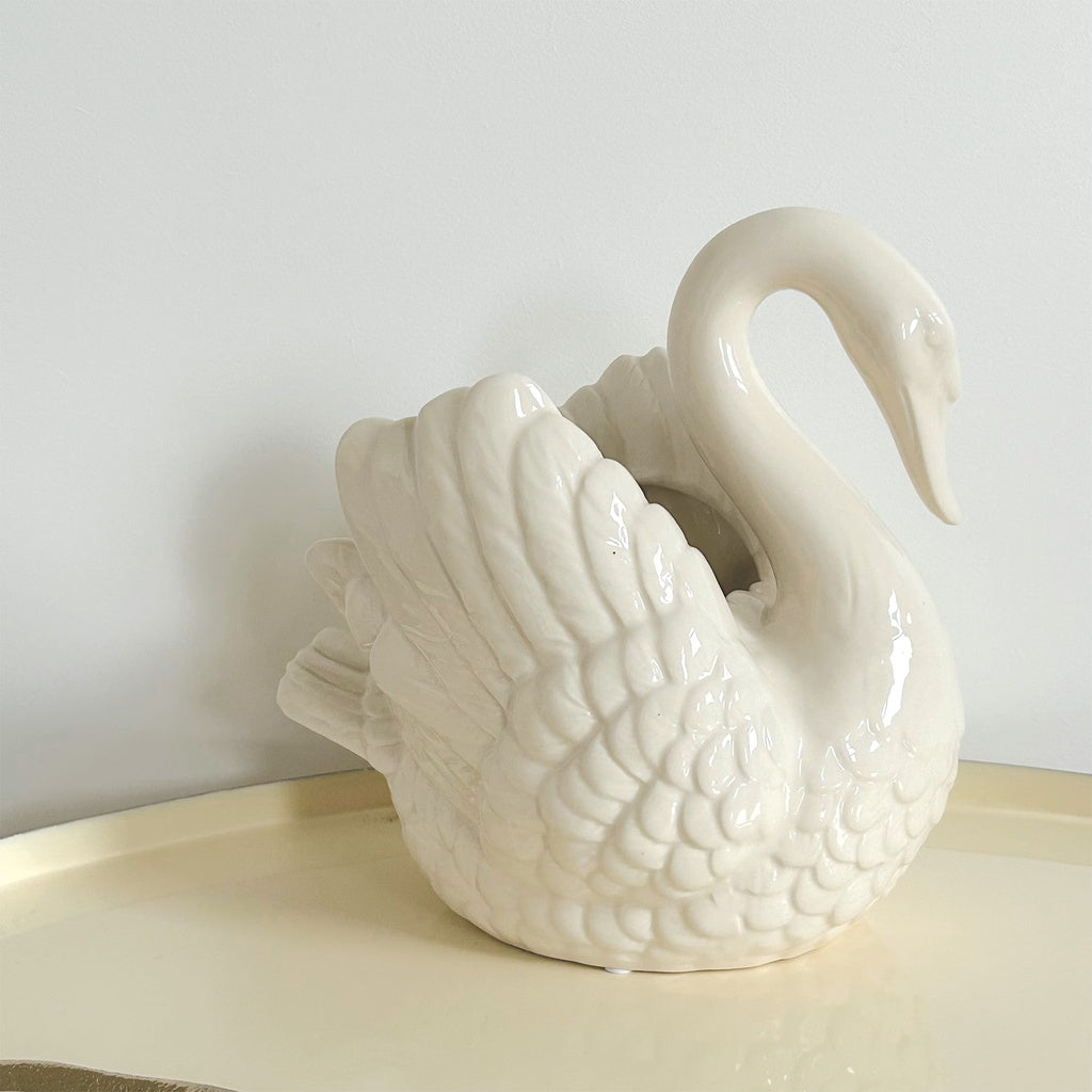 Vase cygne blanc