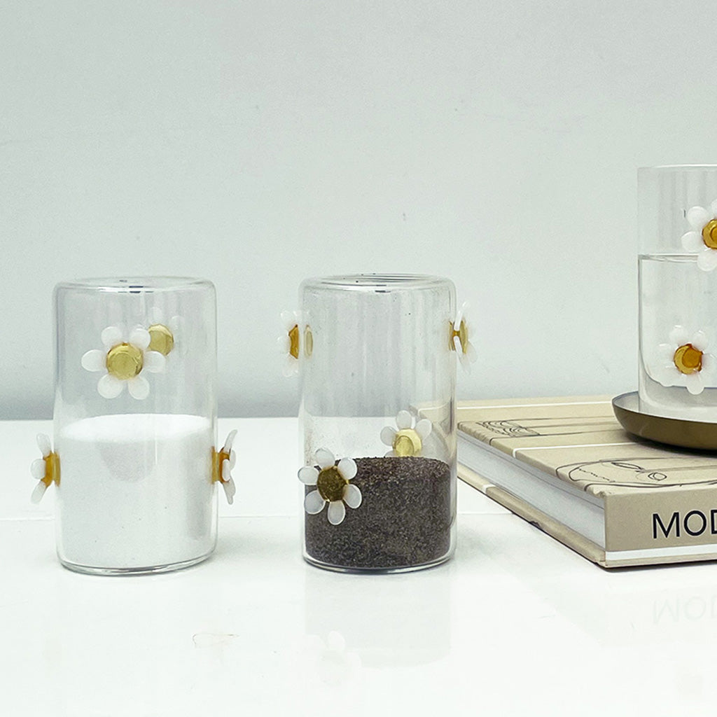 Sel et poivre 3D fleurs marguerites