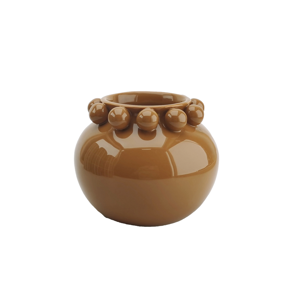 Vase bouly brun