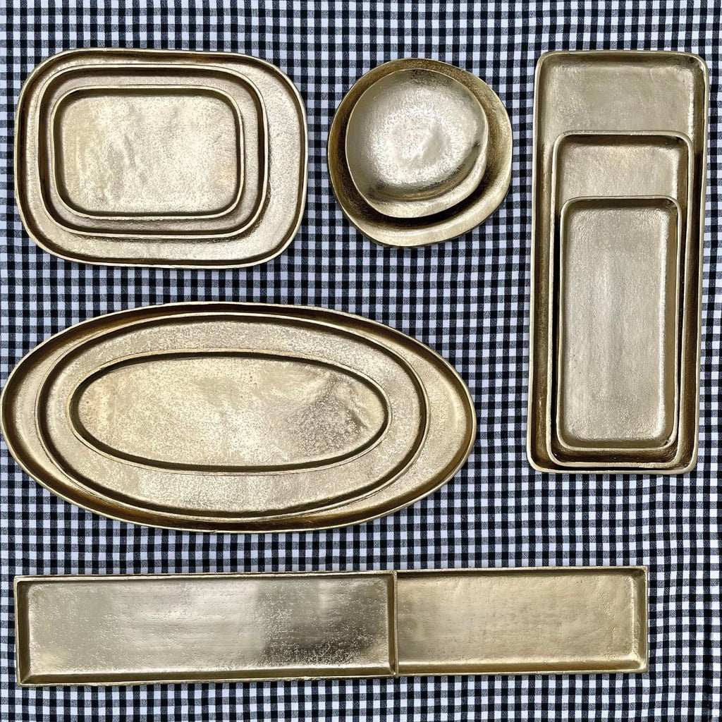 Plateau Juliette rectangle arrondi gm doré
