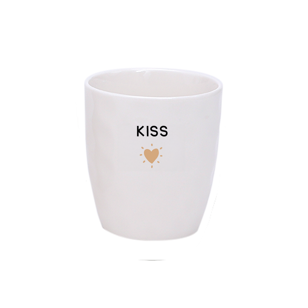 Gobelet message kiss doré