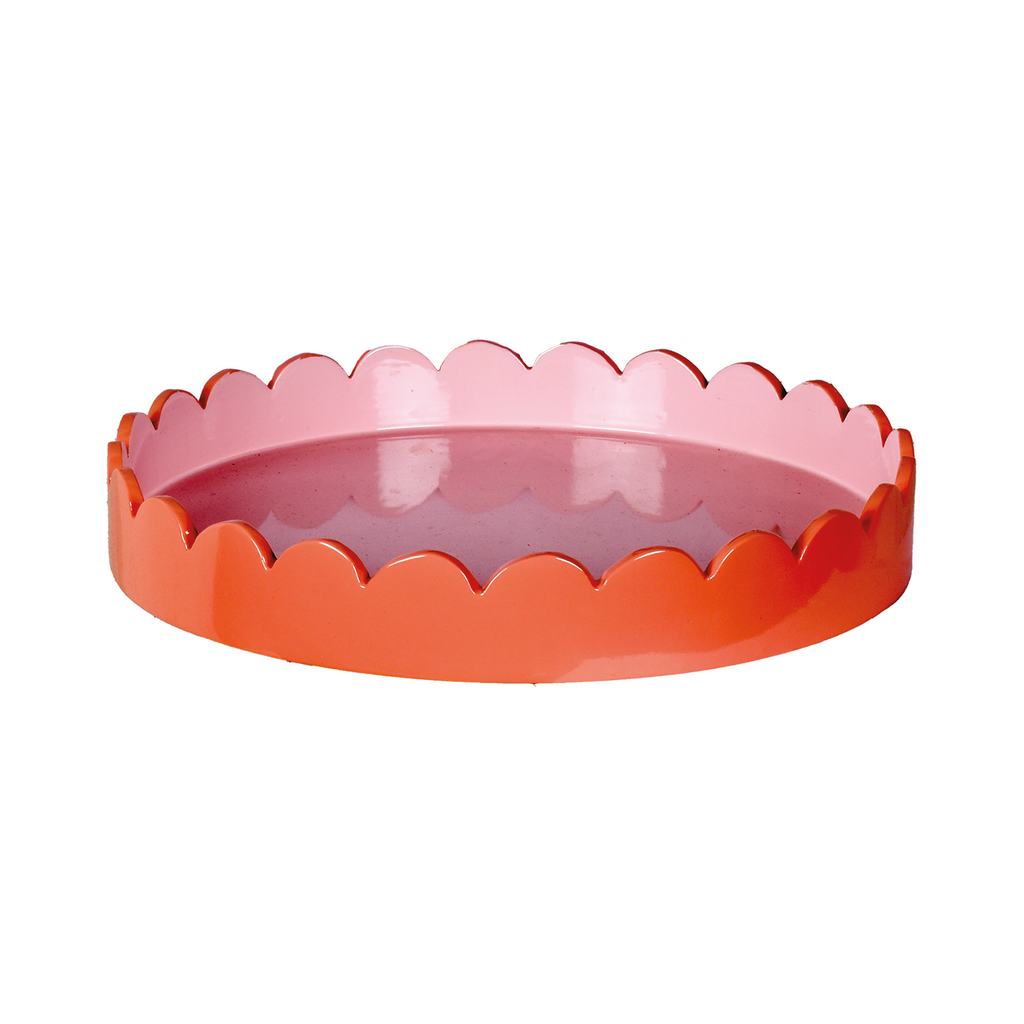 Plateau ondule rond rose