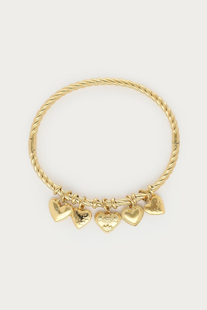 Bracelet jonc Candy avec cœurs