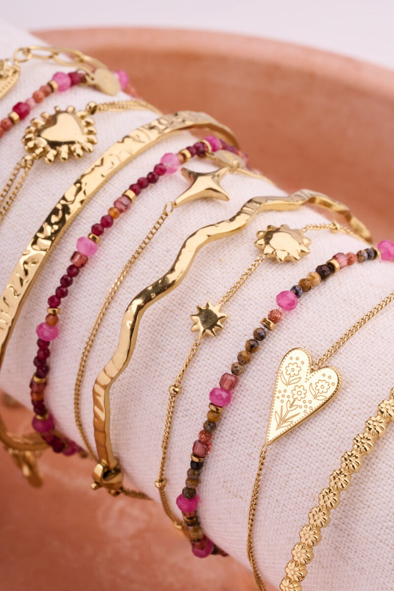 Bracelet Fortune avec cœurs gravés