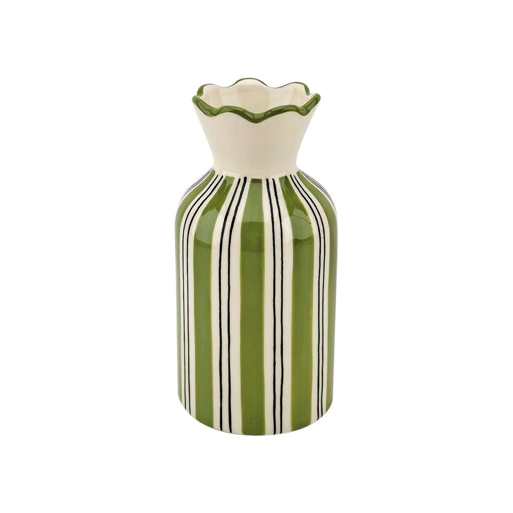 Vase collerette rayure kaki