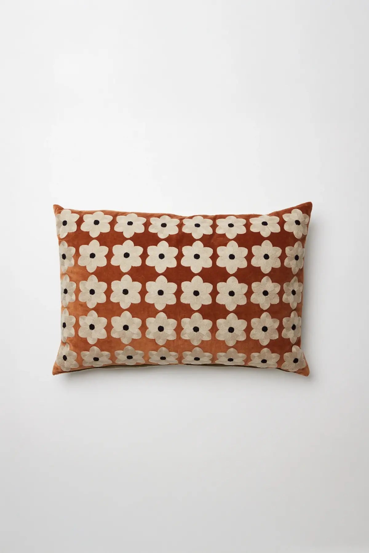 Coussin Daisy rouille 40x60