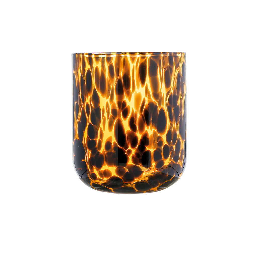 Verre gobelet moucheté léopard