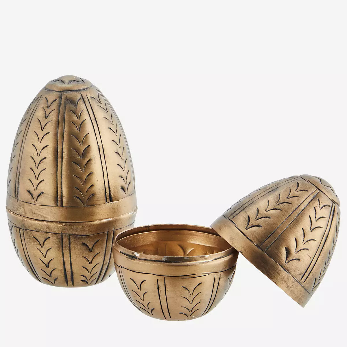 Boîtes 2 oeufs alu doré