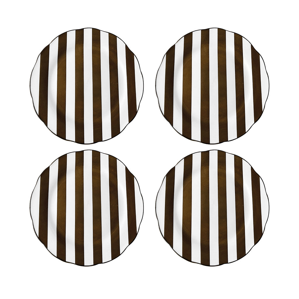 Set de 4 assiettes plate trattoria brun