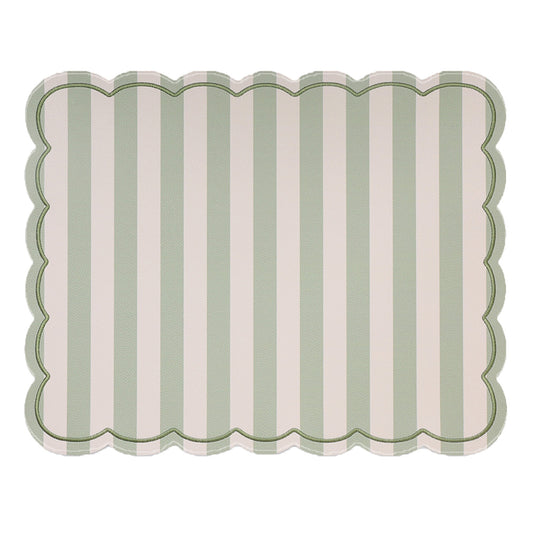 Set de table rectangle Roméo rayure matcha