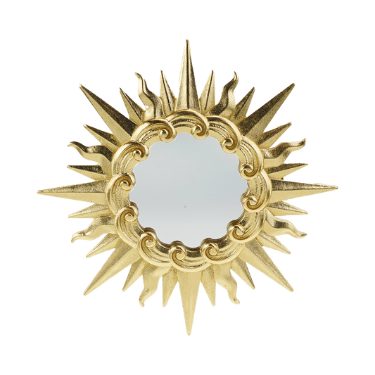 Miroir soleil doré