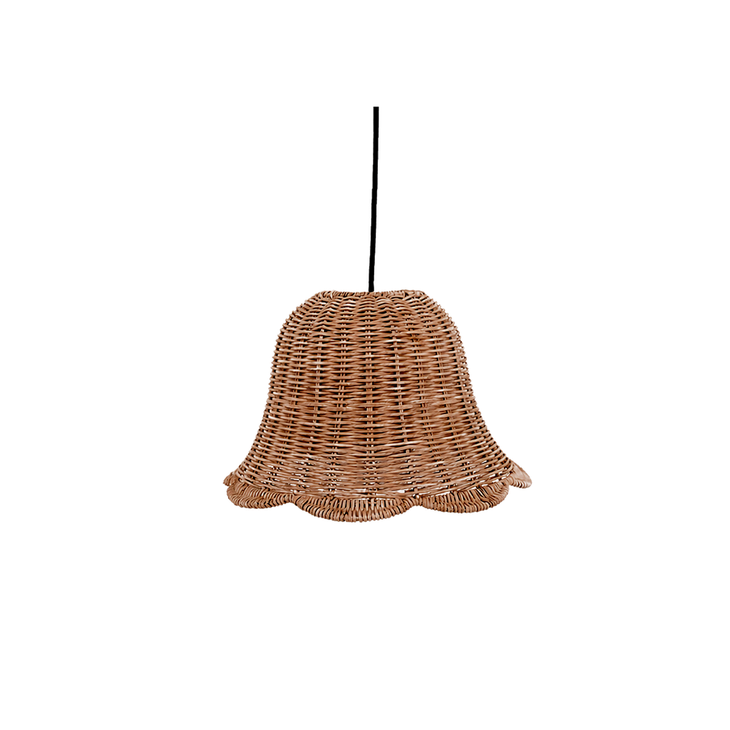 Abat-jour pour suspension cloche rotin