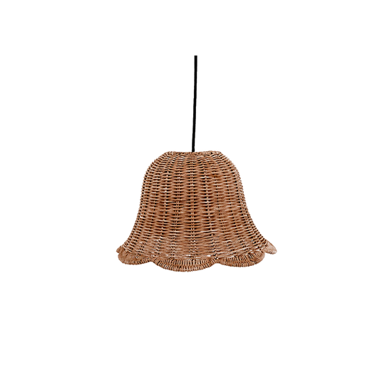 Abat-jour pour suspension cloche rotin