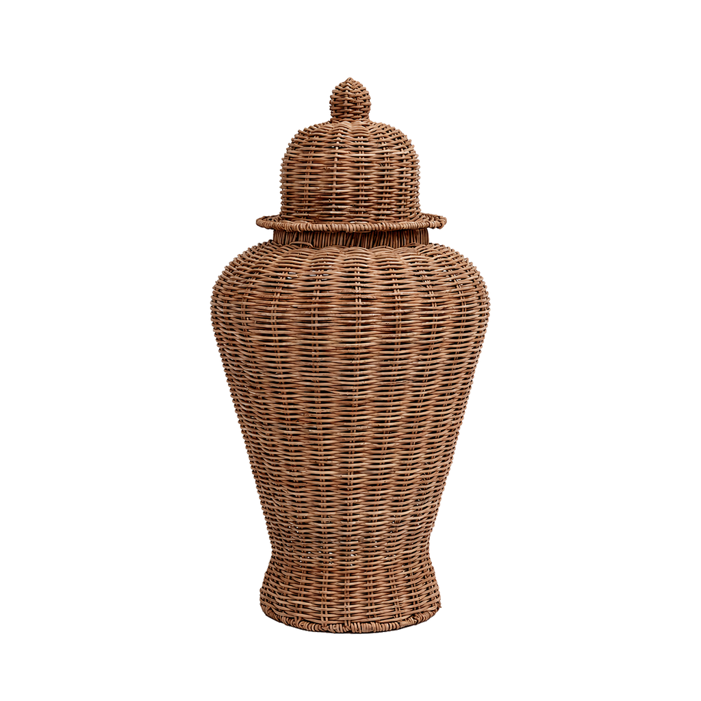 Déco vase amphore rotin