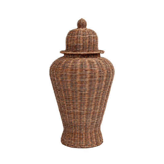 Déco vase amphore rotin