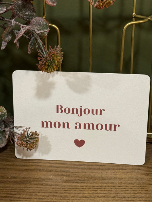 Carte Bonjour mon amour