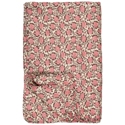 Plaid fleurs roses