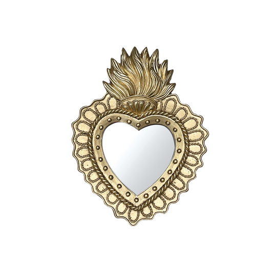 Miroir ex-voto cœur point doré