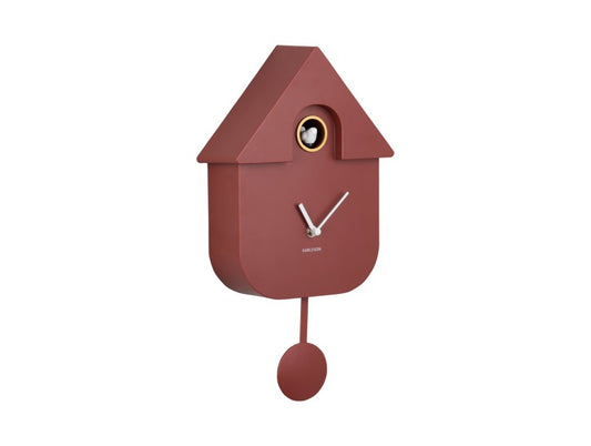 Horloge murale coucou moderne ochre rouge