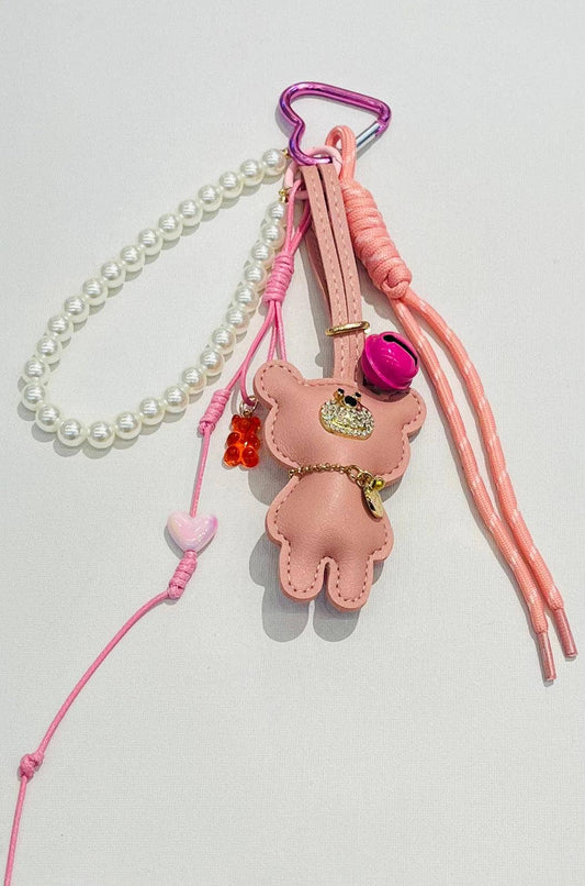 Porte-clés décoratif ours rose