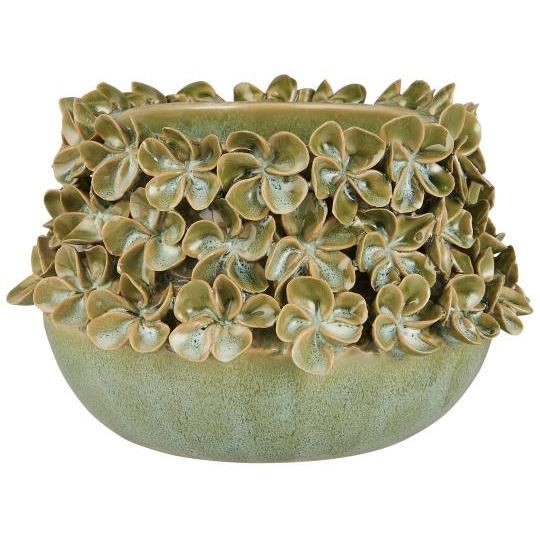 pot émaillé vert poussiéreux