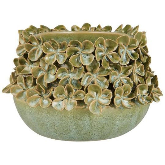 pot émaillé vert poussiéreux