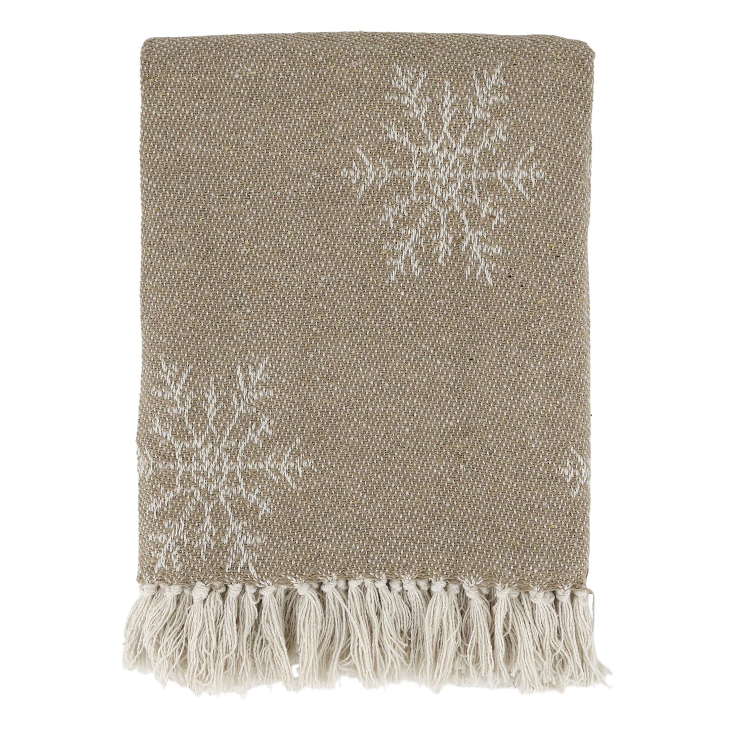 Plaid coton flocons naturel