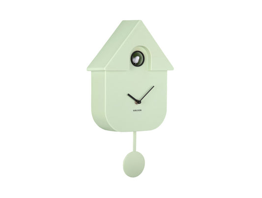 Horloge murale coucou moderne vert pale