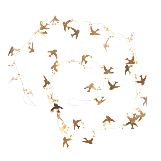 Guirlande doree oiseaux