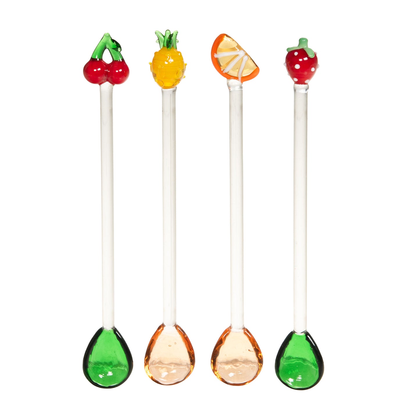 4 cuilleres verre fruits