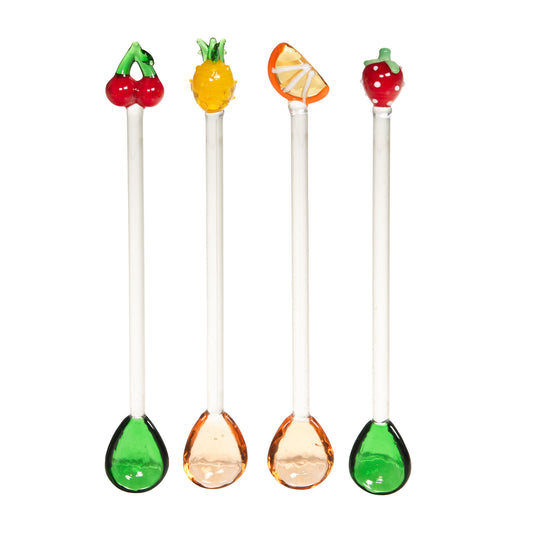 4 cuilleres verre fruits