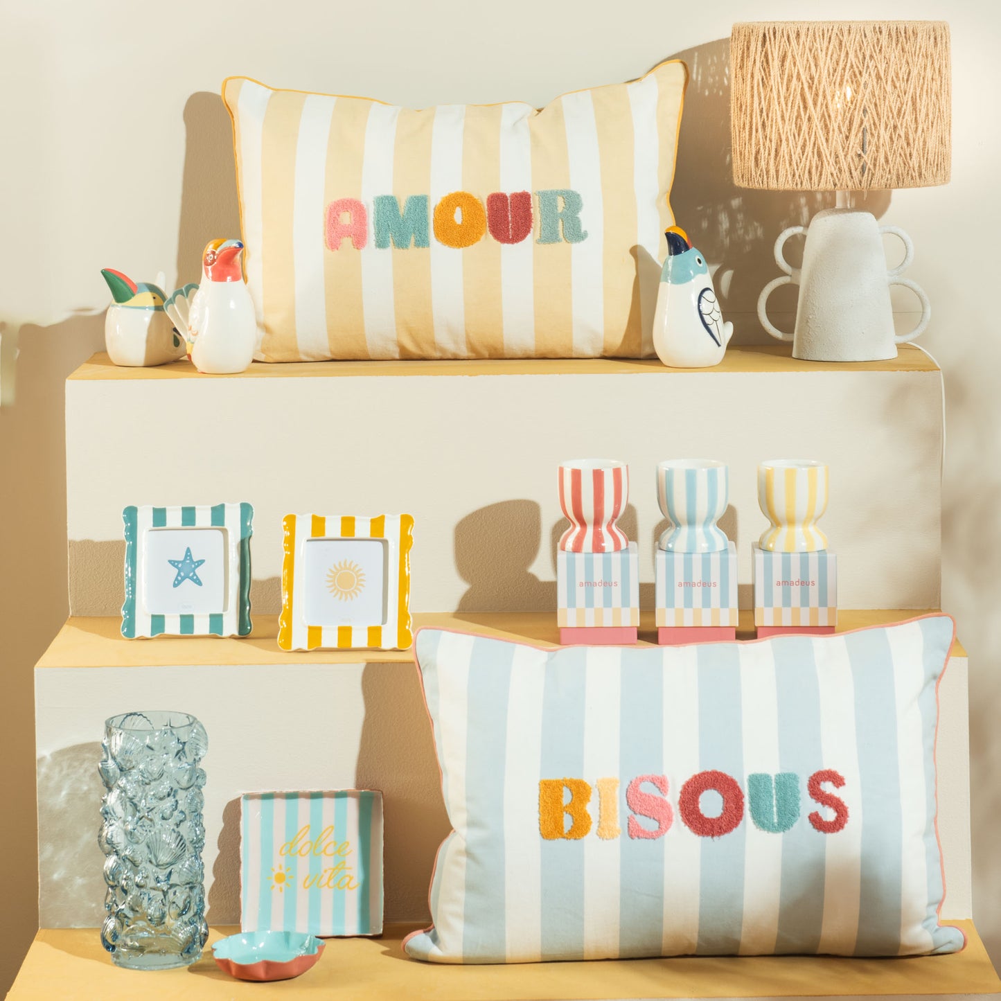 Bougie rayures leon rouge