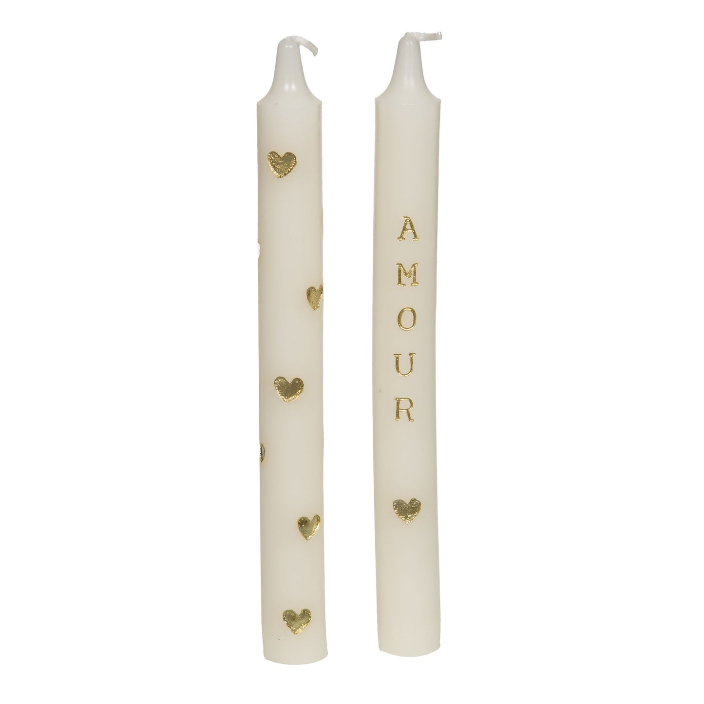 2 chandelles amour coeur