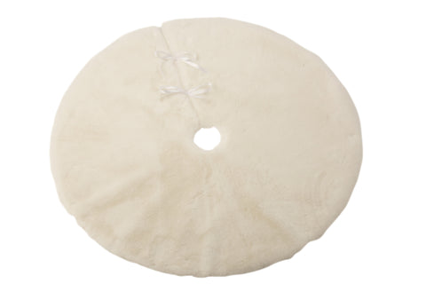 Cache-Pied Sapin Rond Polyester Blanc