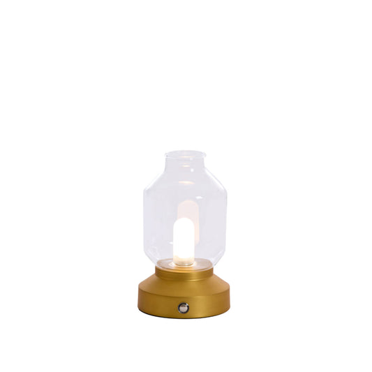 Lampe de table MEREY verre clair+bronze ant