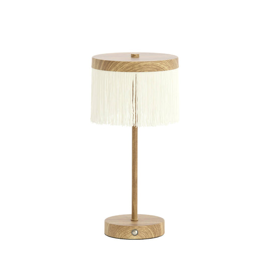 Lampe de table led DINY bois+crème