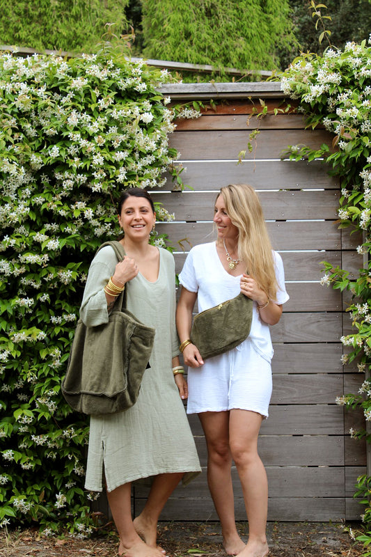 Ensemble Short et Tee Shirt SYMI en Gaze Lin et Coton