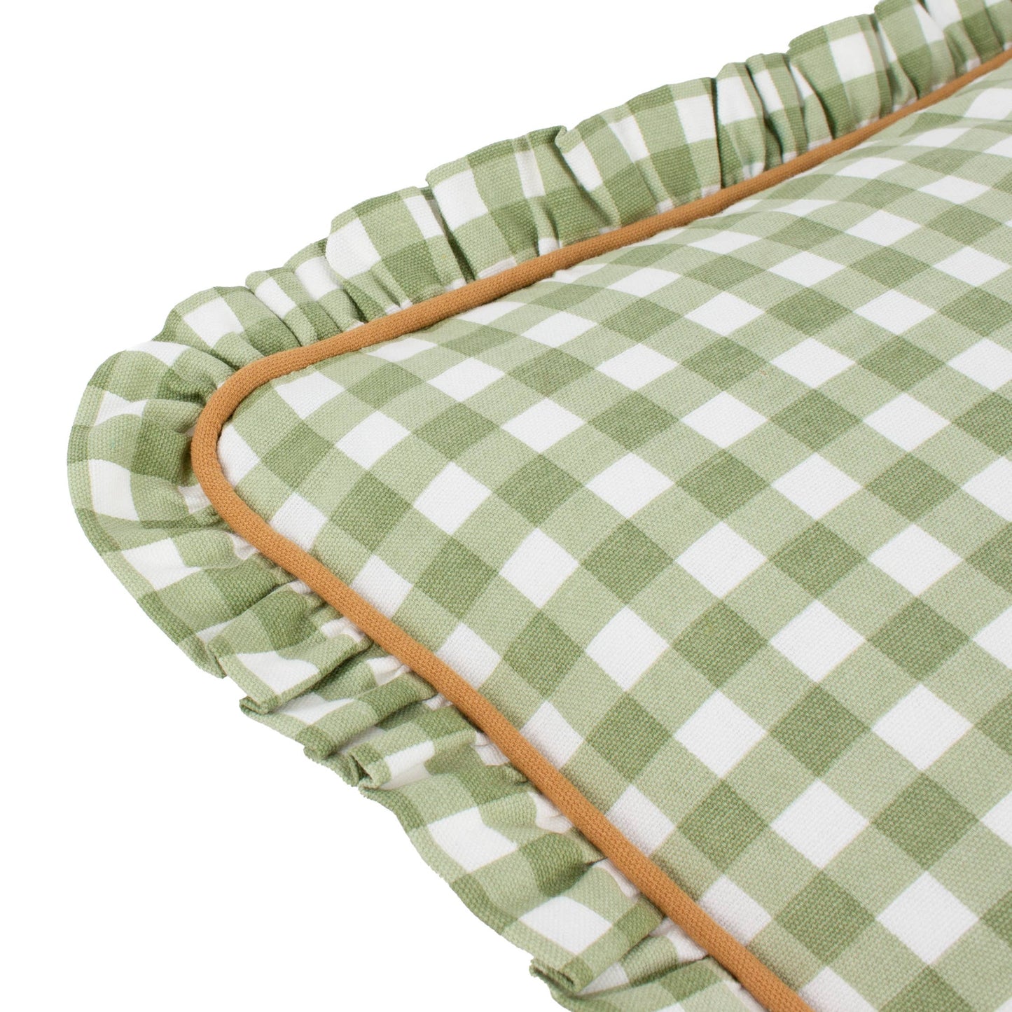 Coussin passepoil réversible Maude Gingham Sage