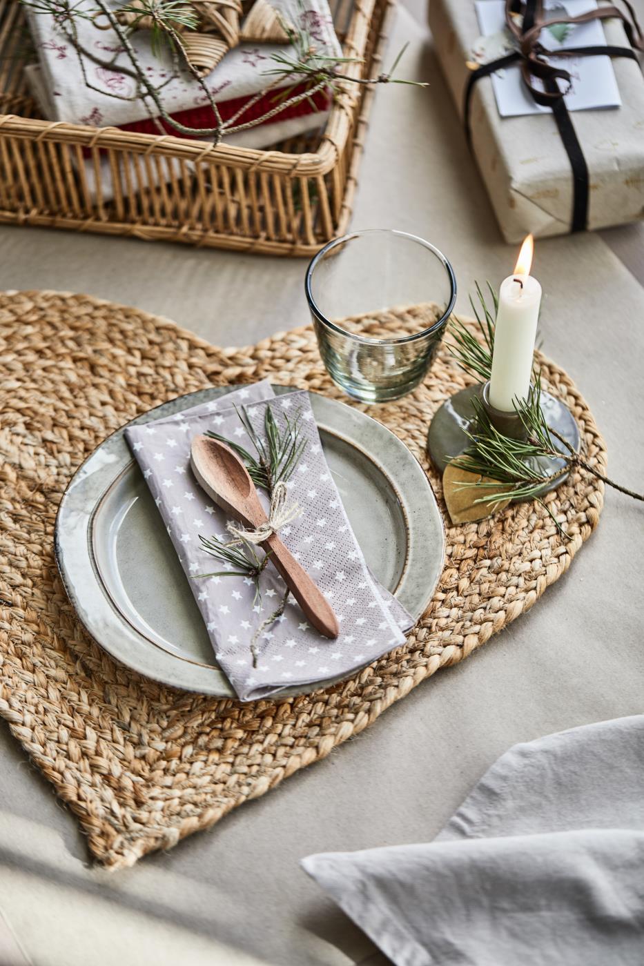 Set de table coeur en jute