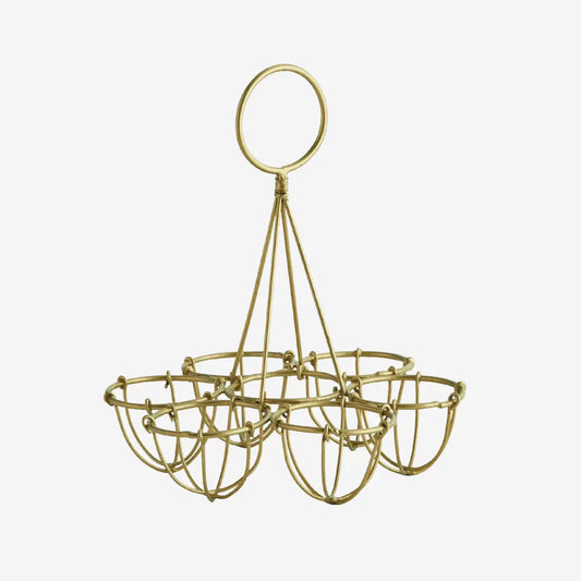 Porte oeufs métal doré