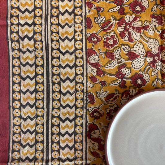Nappe blockprint Un jardin en Casamance